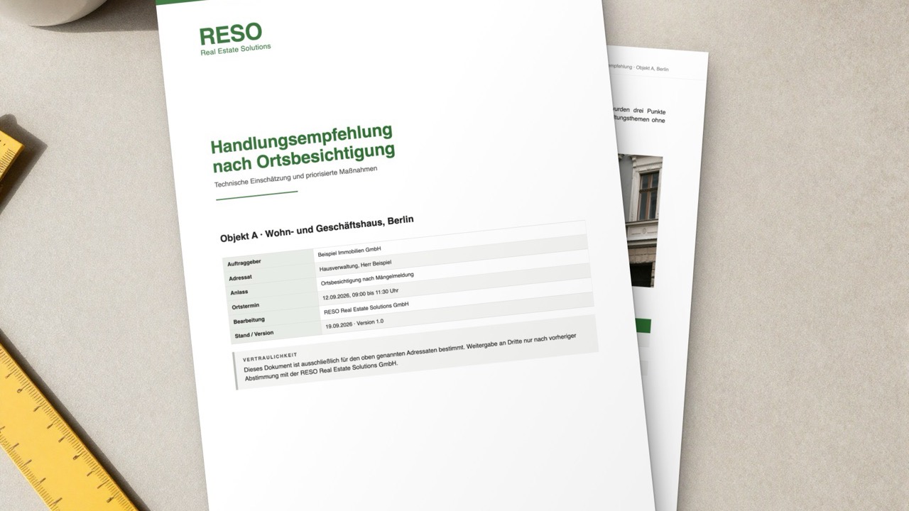 Handlungsempfehlung nach Ortsbesichtigung